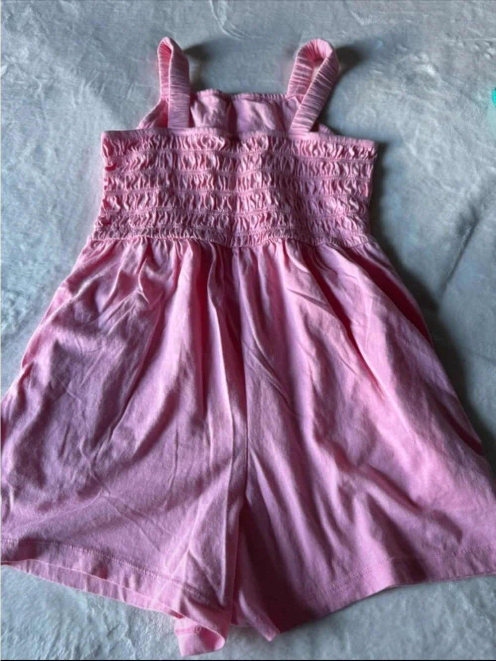 Old Navy Pink Smocked Cotton Romper Shorts